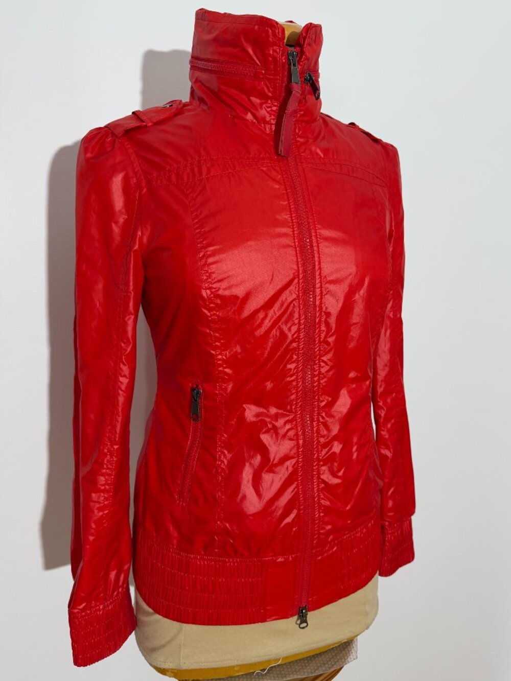 Mackage Red Perla Packable Lightweight Waterproof Rain Jacket